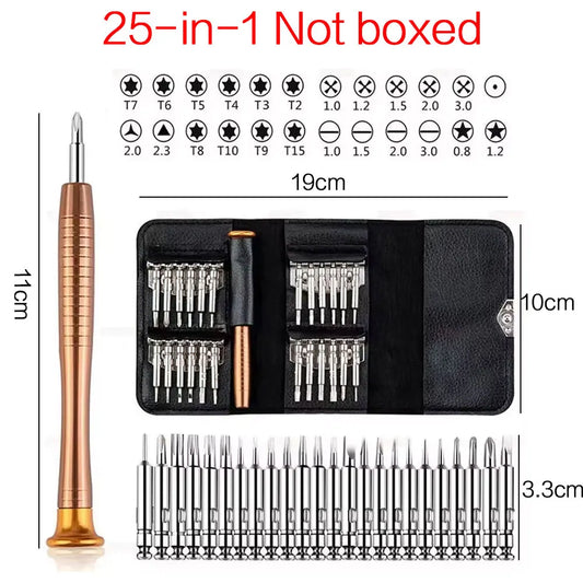 Juego de destornilladores de precisión para ordenador portátil, Kit de reparación profesional 152/25 en 1, T5, T6, Torx