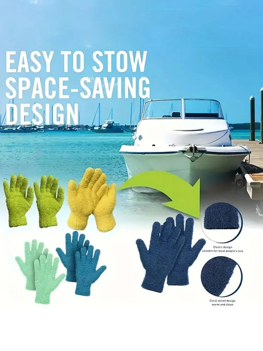 Guantes de microfibra para limpieza de polvo, elásticos y transpirables, para coches, barcos, piscinas, hogar, cocina, limpieza de muebles, 1 ud.