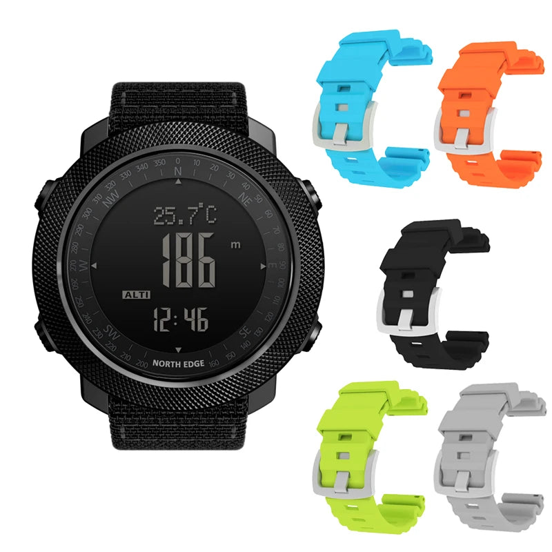 Reloj Deportivo Digital para Hombre NORTH EDGE, Relojes Militares para Correr y Nadar, Altímetro, Barómetro, Brújula, Resistente al Agua 50 m