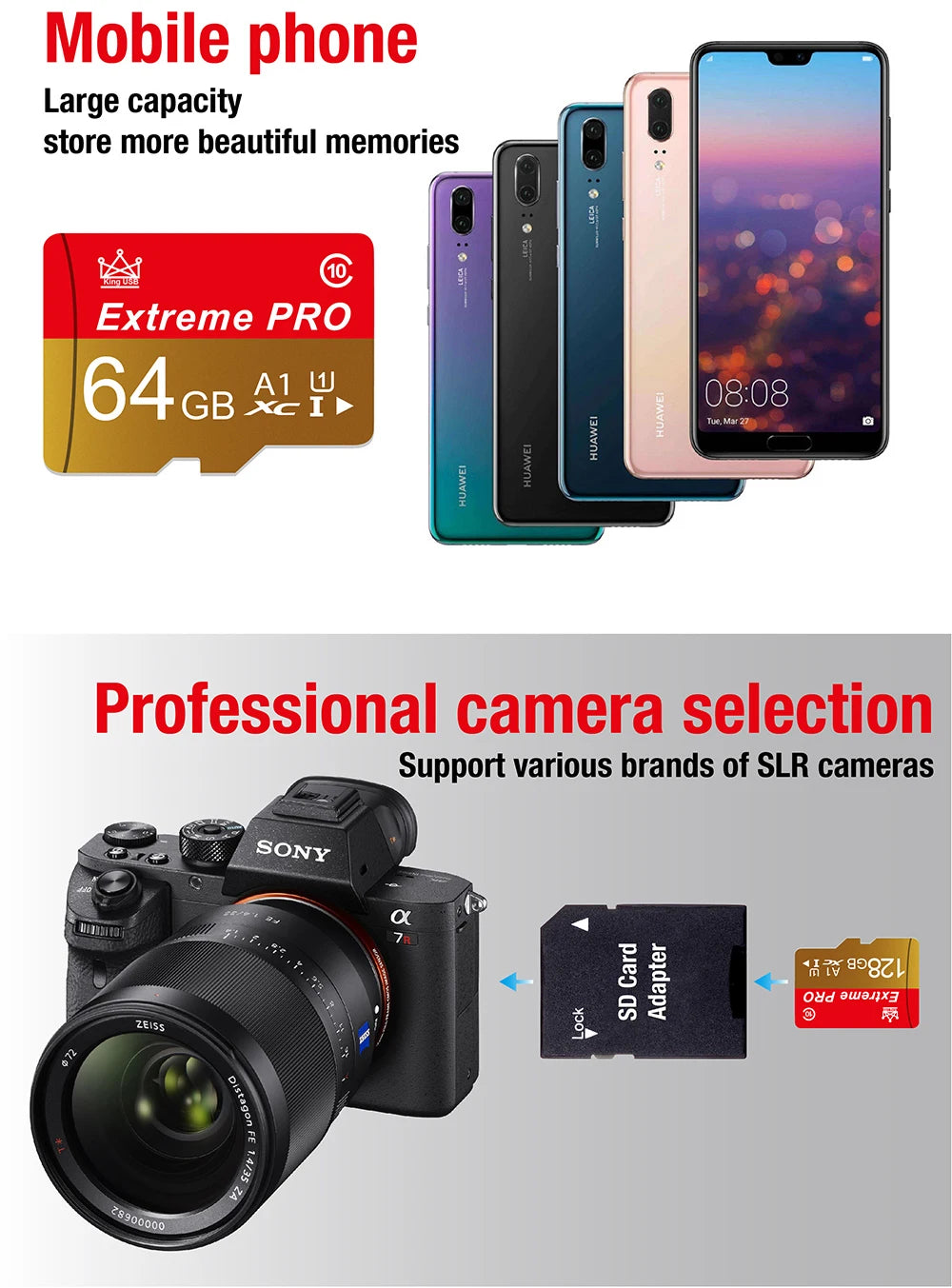 Tarjetas de memoria de alta velocidad, 4GB, 8 GB, 16 GB, 32 GB, 64GB, 128 GB, Clase 10, mini tarjeta sd, tarjeta TF para cámara de teléfono móvil