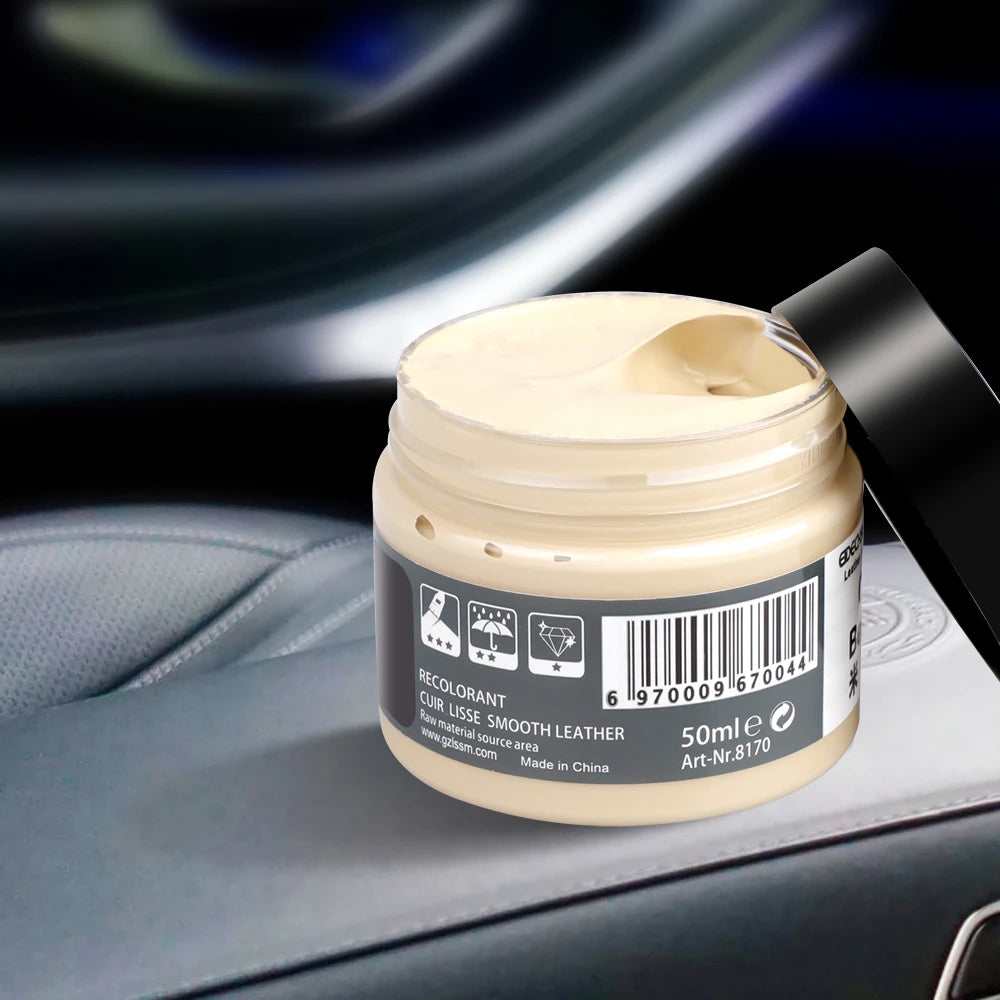 Kit de Reparación de Cuero para Automóviles, Bálsamo Líquido para Recolorar, Herramienta de Reparación sin Calor, Set de Restauración para Agujeros, Rasguños, Grietas y Desgarros en Asientos de Automóviles y Zapatos
