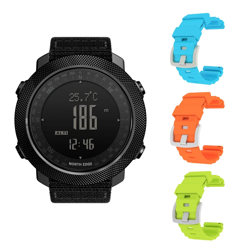 Reloj Deportivo Digital para Hombre NORTH EDGE, Relojes Militares para Correr y Nadar, Altímetro, Barómetro, Brújula, Resistente al Agua 50 m