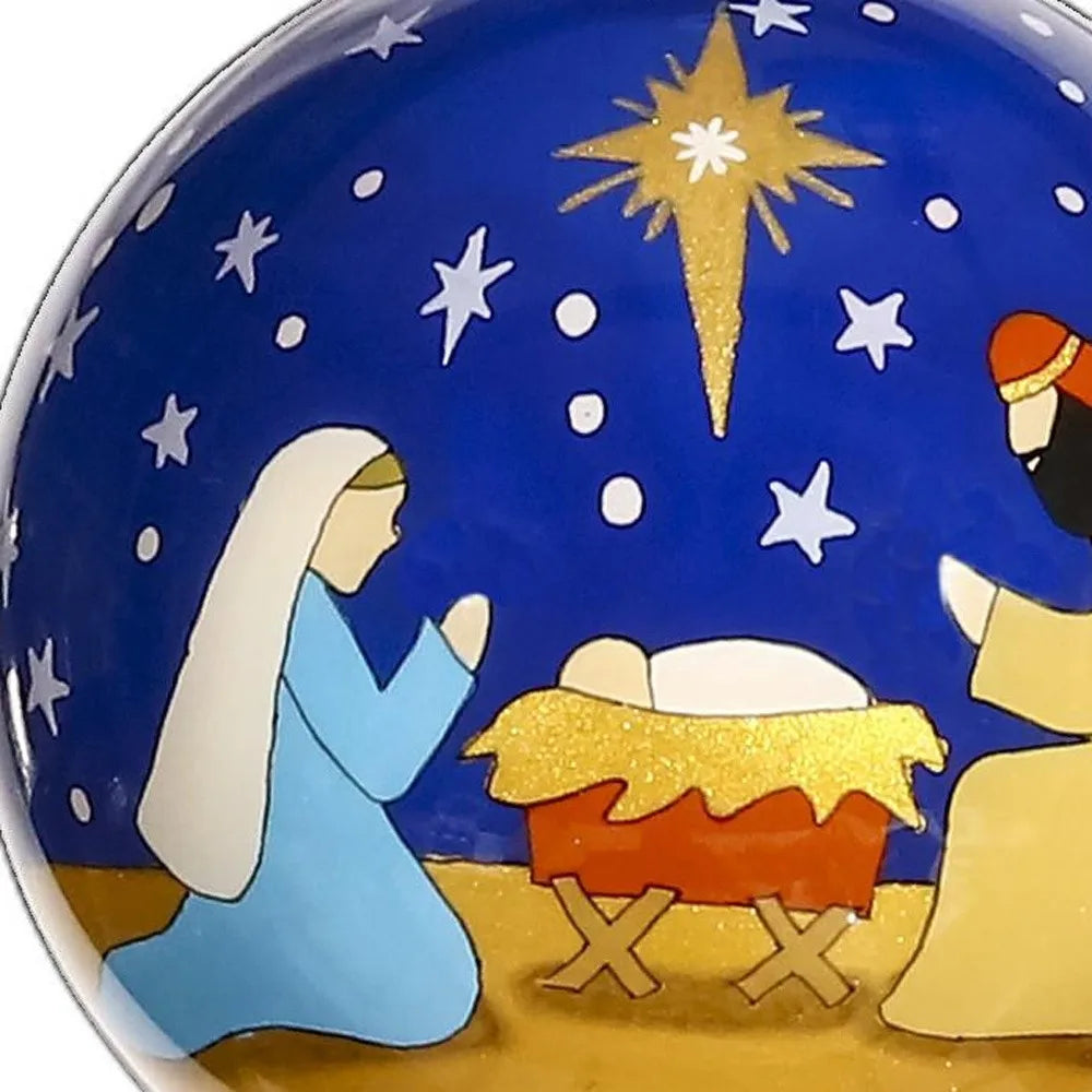 HMS Hand Painted & Mouth Blown Glass Ornament Silent Night Christmas Ball & Tree Ornament