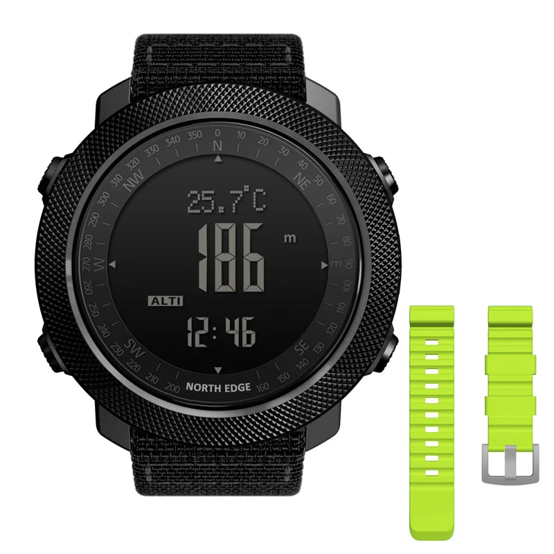 Reloj Deportivo Digital para Hombre NORTH EDGE, Relojes Militares para Correr y Nadar, Altímetro, Barómetro, Brújula, Resistente al Agua 50 m