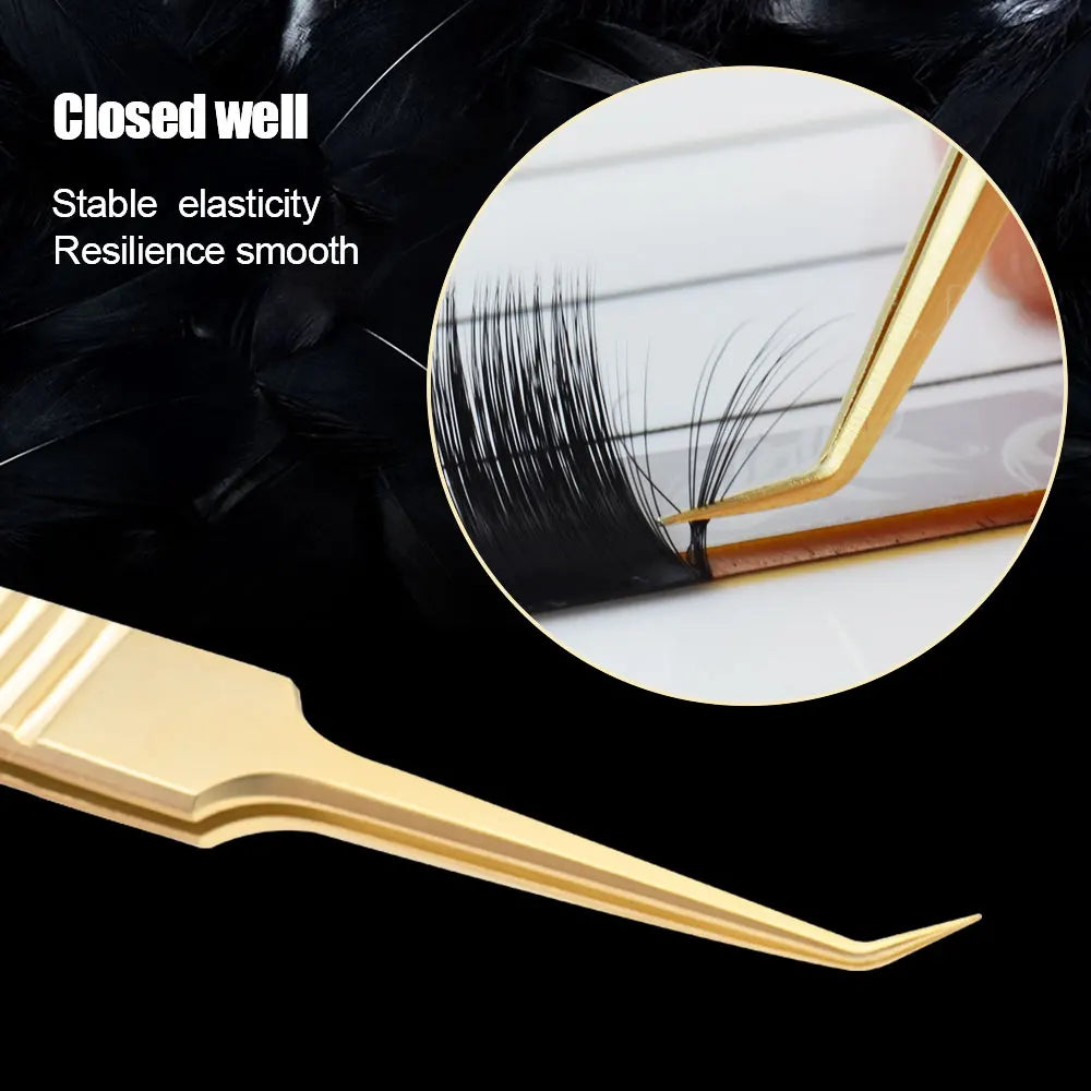 Pinzas para extensión de pestañas NAGARAKU, maquillaje de pestañas de acero inoxidable, Clip preciso 3D