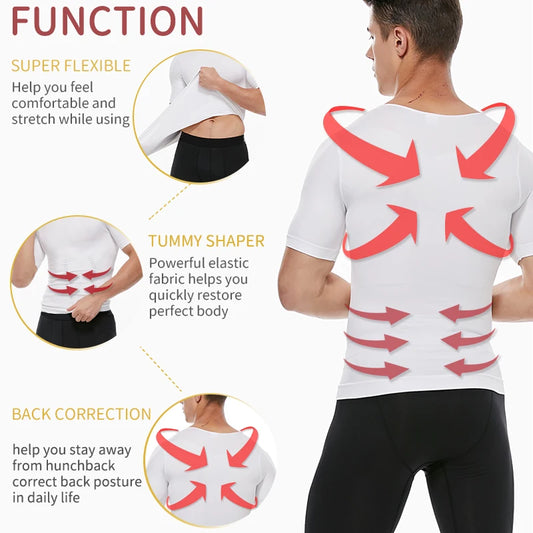 Faja moldeadora de cuerpo adelgazante para hombre, ropa moldeadora de Control del vientre, ropa interior modeladora, entrenador de cintura, chaleco de postura correctiva, corsé