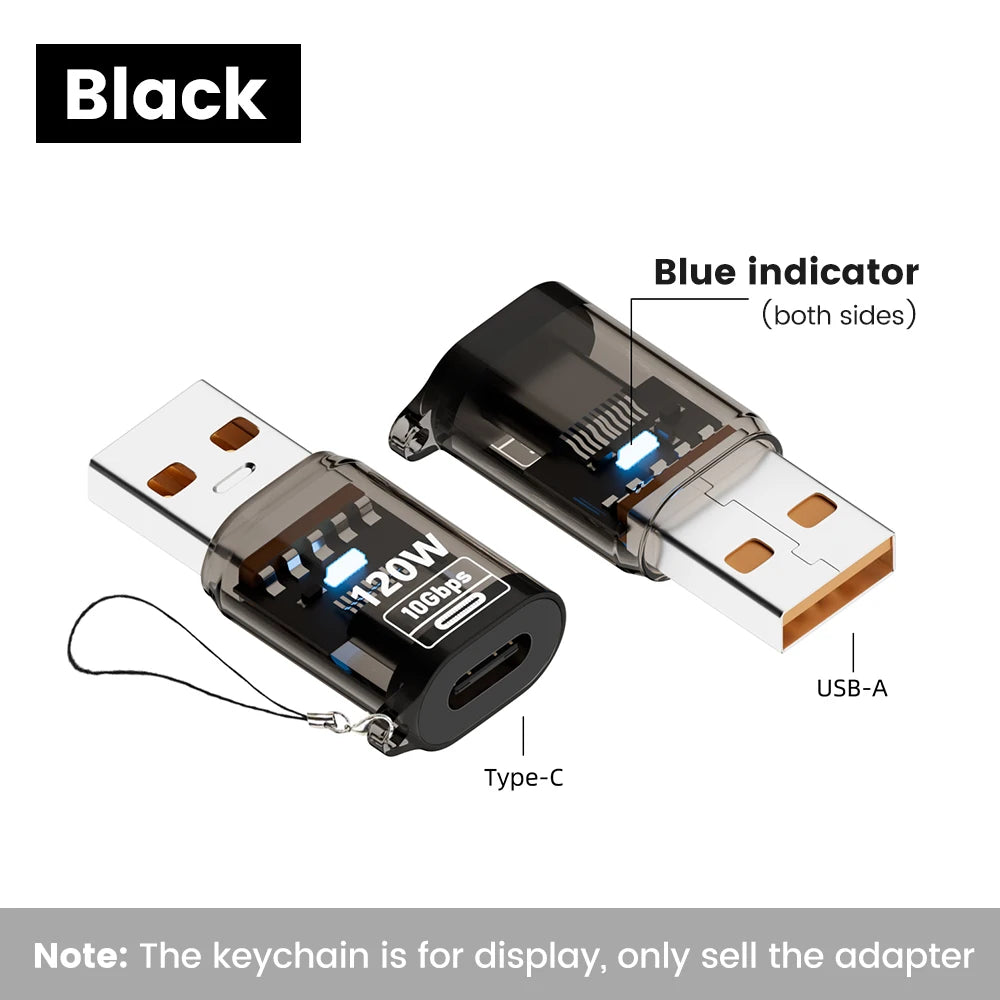 Olaf 120W tipo C a USB A OTG adaptador USB 3,2 a tipo C conector de carga rápida para iPhone 15 16 Macbook iPad Huawei P60Xiaomi