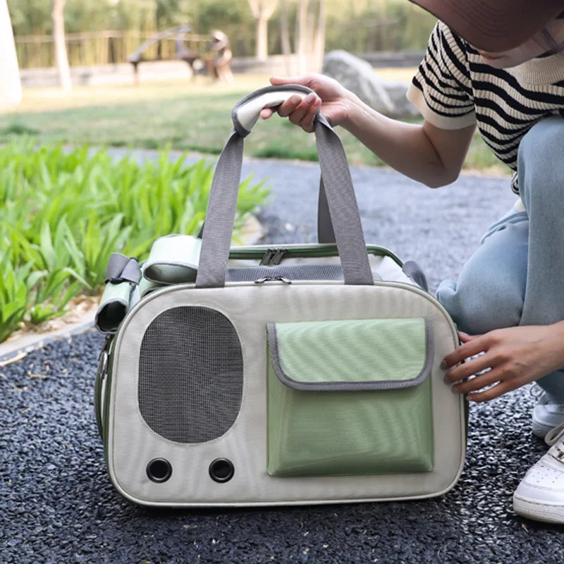 Bolsa transportadora portátil para gatos y perros, ideal para viajes y actividades al aire libre, adecuada para gatos y perros pequeños