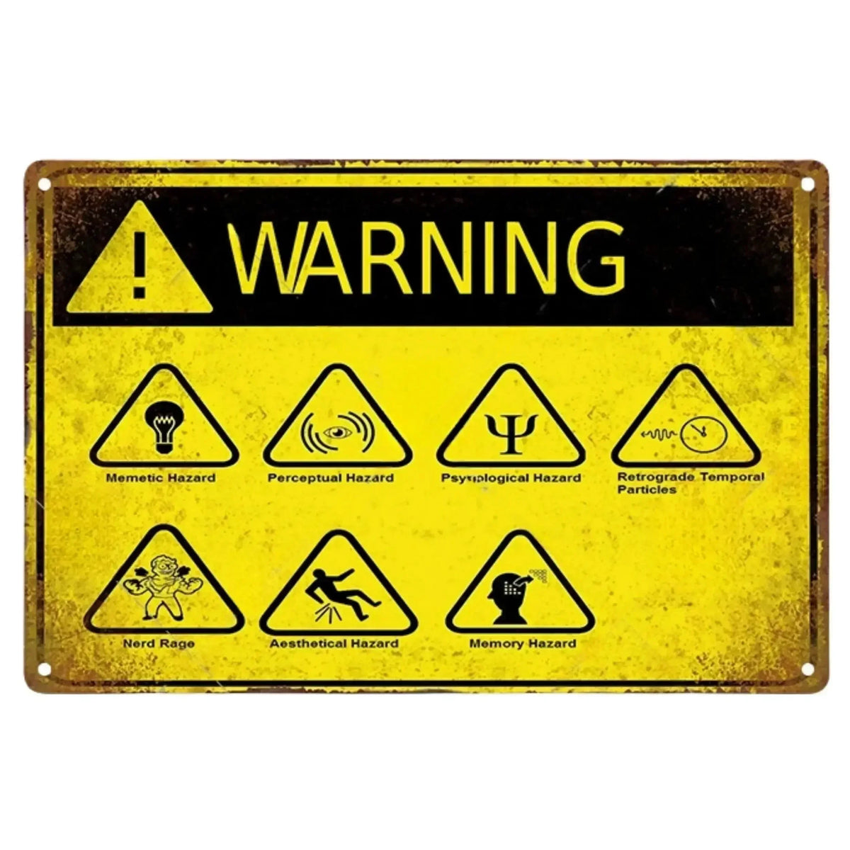 Letrero de metal con aviso de precaución retro inspirado en Tiki vintage, "Vídeo de advertencia para niños", para hombre, cueva, garaje y puerta, arte de pared