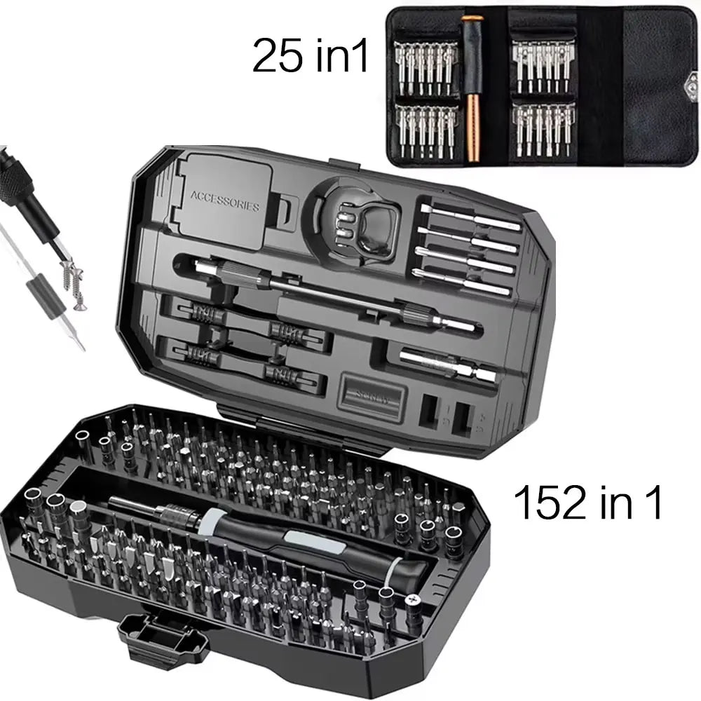 Juego de destornilladores de precisión para ordenador portátil, Kit de reparación profesional 152/25 en 1, T5, T6, Torx