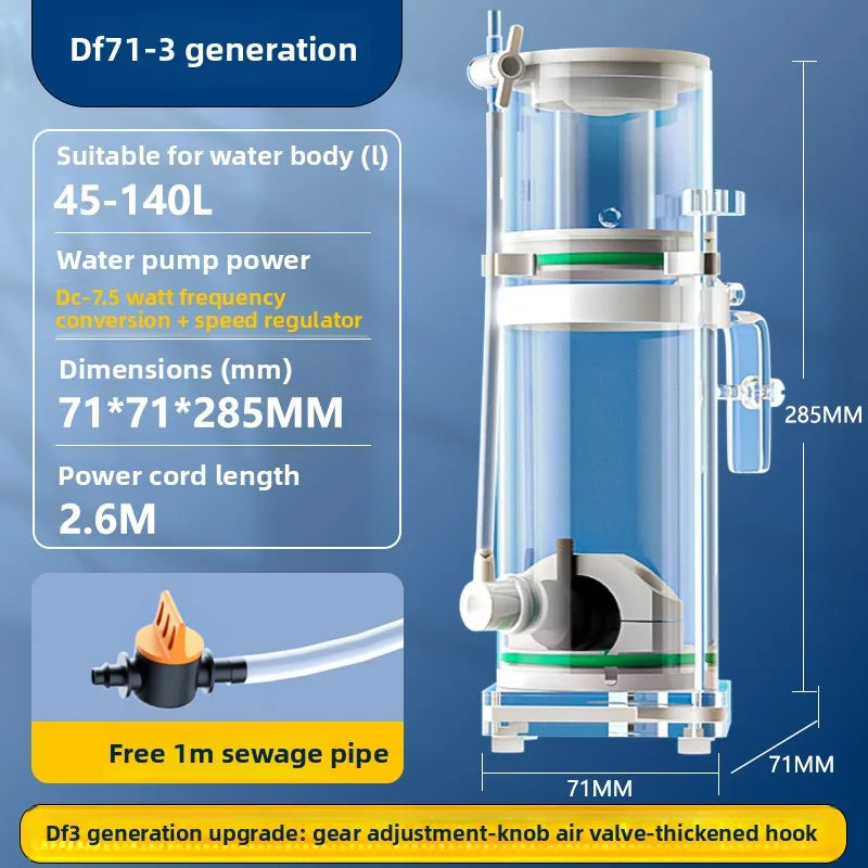 Mini separador de proteínas para acuario, filtro de Coral de agua de mar, minifiltro incorporado para acuario, 110V-240V