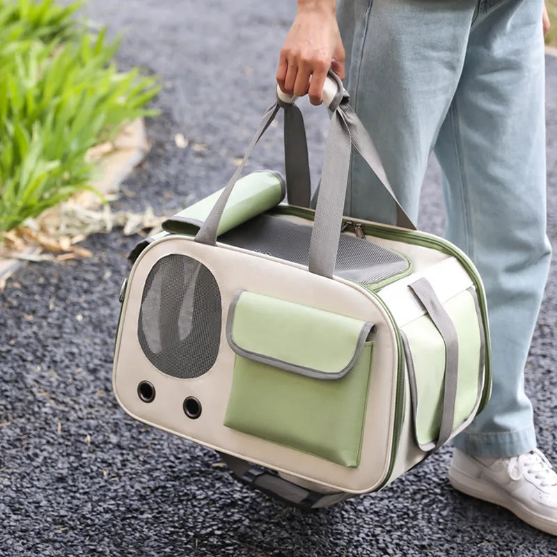 Bolsa transportadora portátil para gatos y perros, ideal para viajes y actividades al aire libre, adecuada para gatos y perros pequeños