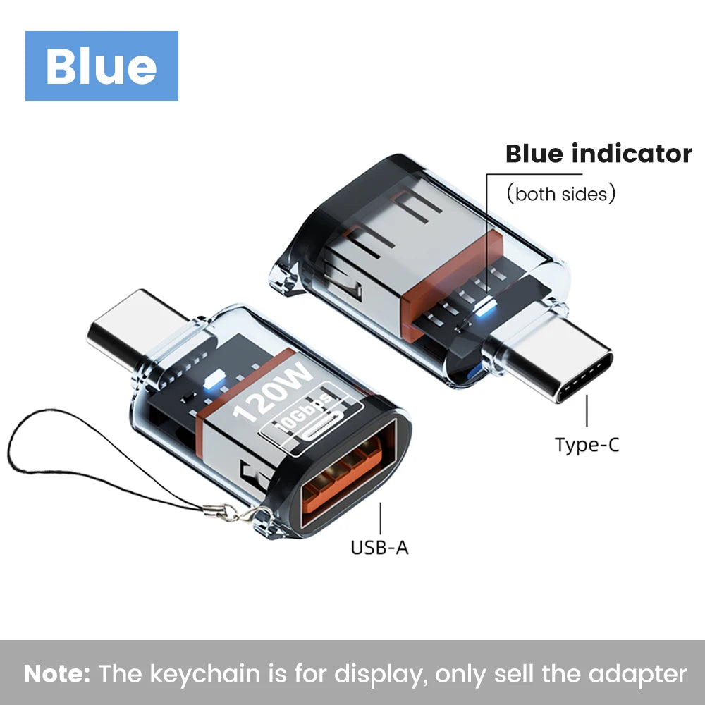 Olaf 120W tipo C a USB A OTG adaptador USB 3,2 a tipo C conector de carga rápida para iPhone 15 16 Macbook iPad Huawei P60Xiaomi