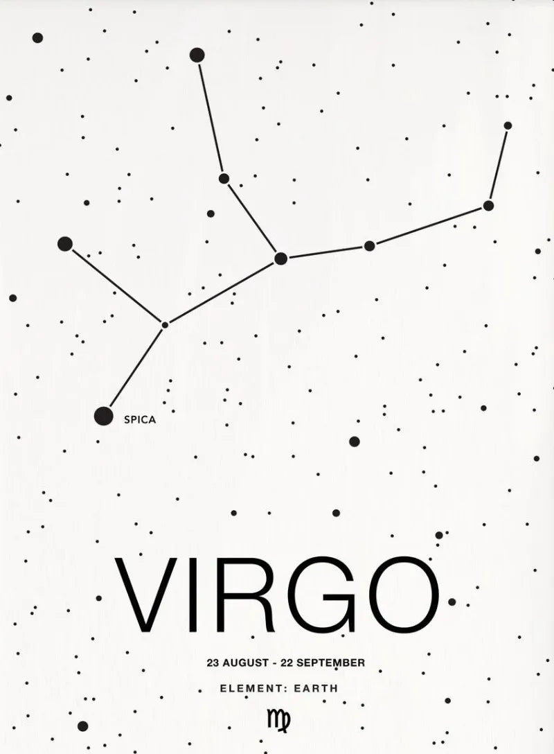 Zodiac Minimalist Aries Cancer Libra Aquarius Sign Black White Poster Print Wall Art Pictures Canvas Painting Room Home Decor