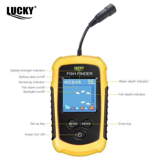 El Envío Gratuito! FFC1108-1 Venta Caliente de Alarma 100 M Portable Sonar LCD Buscador de Buscadores de Los Pescados señuelo de la Pesca de Pesca Ecosonda
