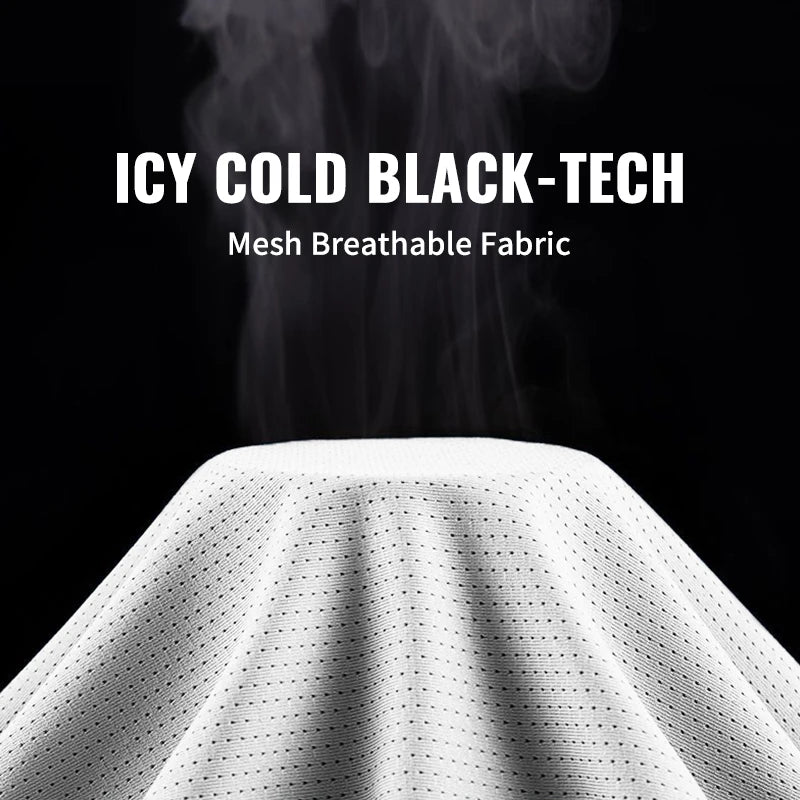 Camisetas para correr de seda de hielo para hombre, Top holgado de manga corta con estampado, ropa deportiva para gimnasio y baloncesto, camiseta de secado rápido para entrenamiento físico