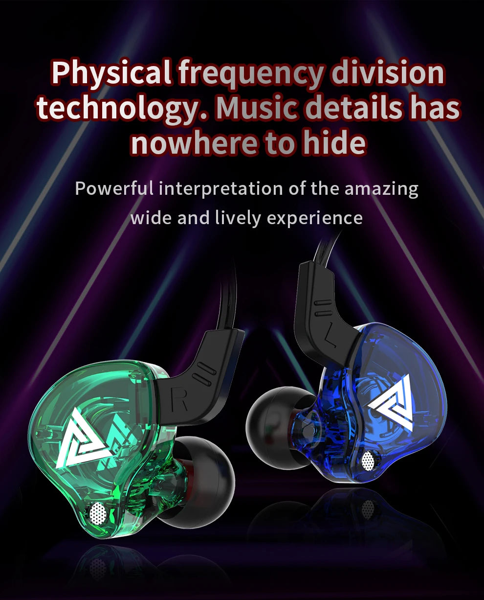 Original QKZ AK6 auriculares internos 6 unidad de controlador dinámico auriculares con micrófono estéreo deportes HIFI Subwoofer auriculares Monitor auriculares