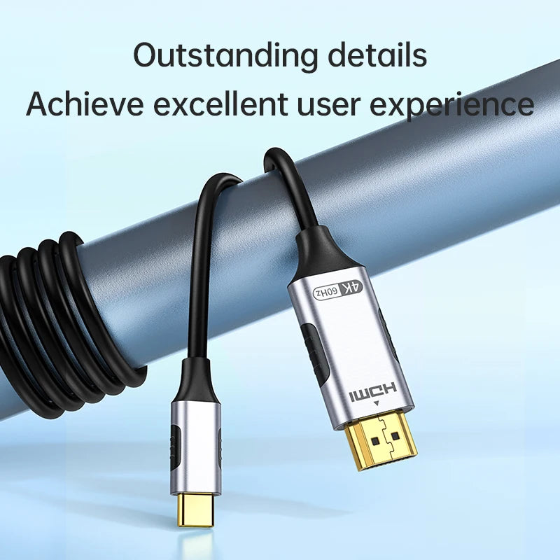 Cable USB C a HDMI 8K @ 60Hz 4K @ 120Hz Cable HDTV Compatible tipo C a HDMI para convertidor de TV MacBook Air iPad USB-C adaptador HDMI