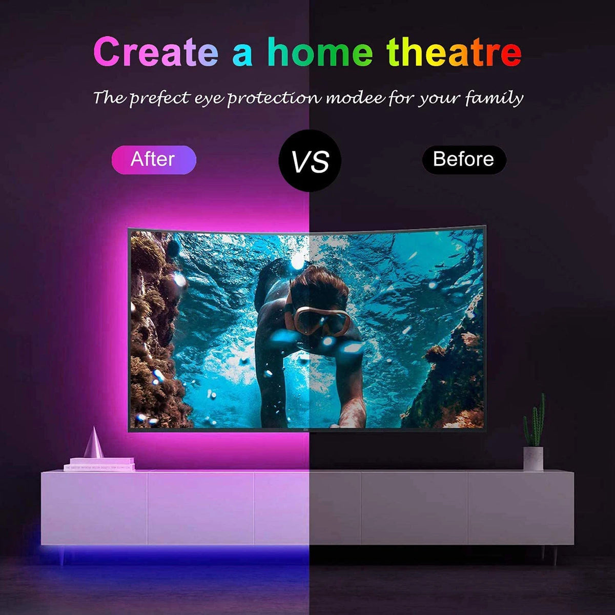 Luces Led para TV, tira de luces Led con Control de 3 teclas, cinta de luces USB de 5V para retroiluminación de TV, decoración de fiesta en casa, cinta Flexible