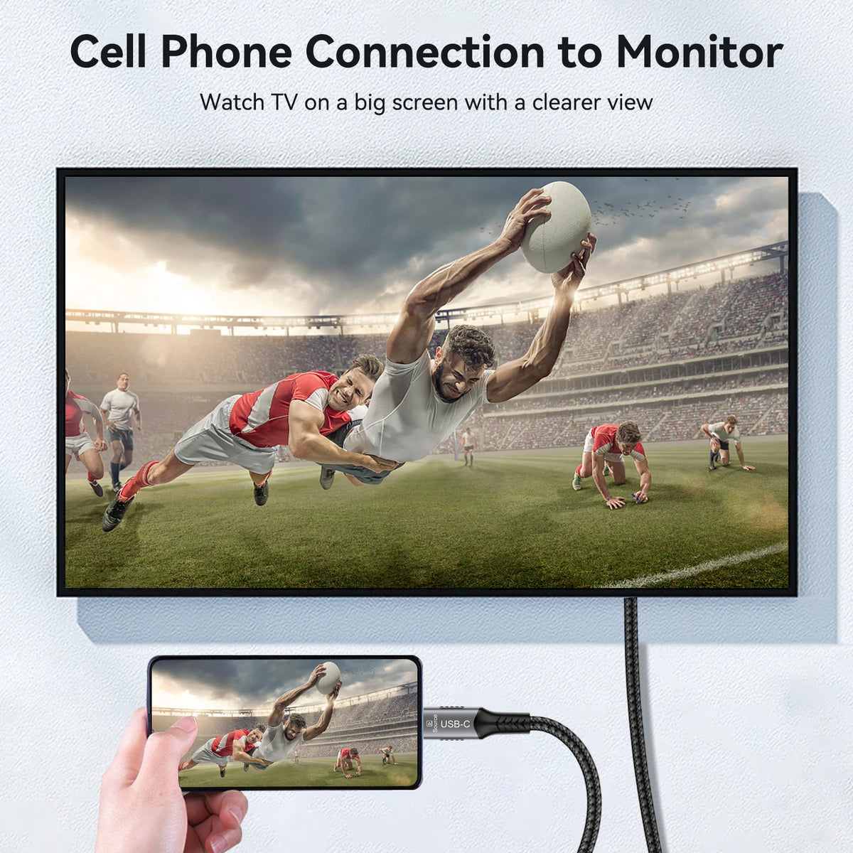 Cable USB C a HDMI 8K @ 60Hz 4K @ 120Hz Cable HDTV Compatible tipo C a HDMI para convertidor de TV MacBook Air iPad USB-C adaptador HDMI