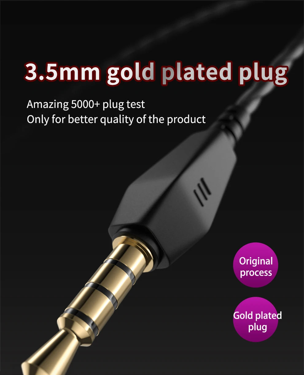 Original QKZ AK6 auriculares internos 6 unidad de controlador dinámico auriculares con micrófono estéreo deportes HIFI Subwoofer auriculares Monitor auriculares