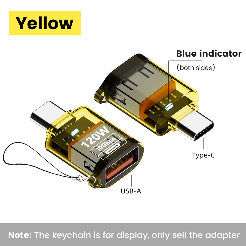 Olaf 120W tipo C a USB A OTG adaptador USB 3,2 a tipo C conector de carga rápida para iPhone 15 16 Macbook iPad Huawei P60Xiaomi