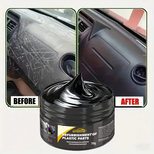 Agente Reparador de Plásticos para Automóviles - Cera para Pulir Plásticos Interiores y Exteriores, Crema Reparadora de Arañazos y Antienvejecimiento, Apta para Neumáticos