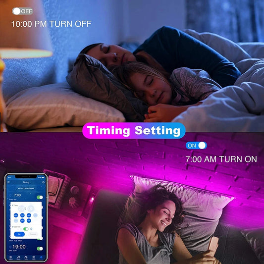 Tira de luces LED con Bluetooth, SMD inteligente 5050, aplicación remota, Control, cinta Flexible, lámpara de diodo, retroiluminación de TV, sala de juegos, decoración del hogar