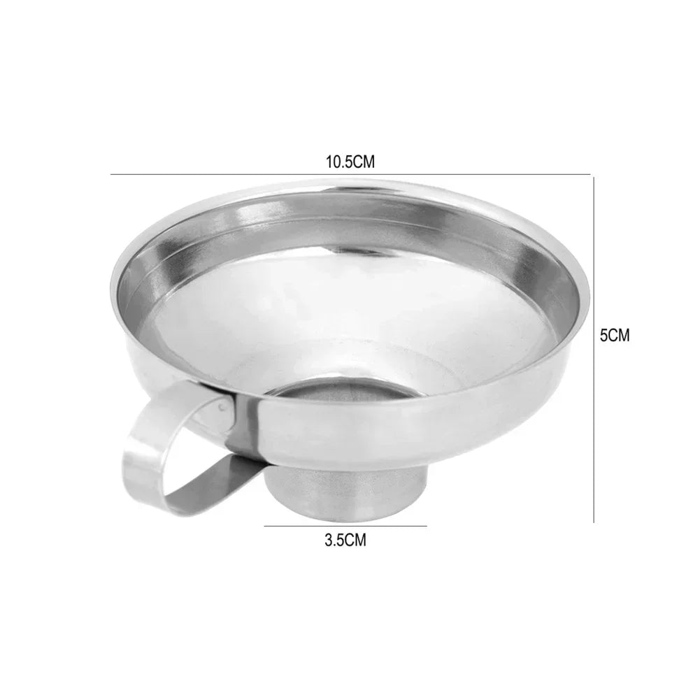 Embudo de boca ancha de acero inoxidable para enlatar, tolva gruesa para aderezo de ensaladas, lata de boca ancha para aceite, vino, herramienta de cocina