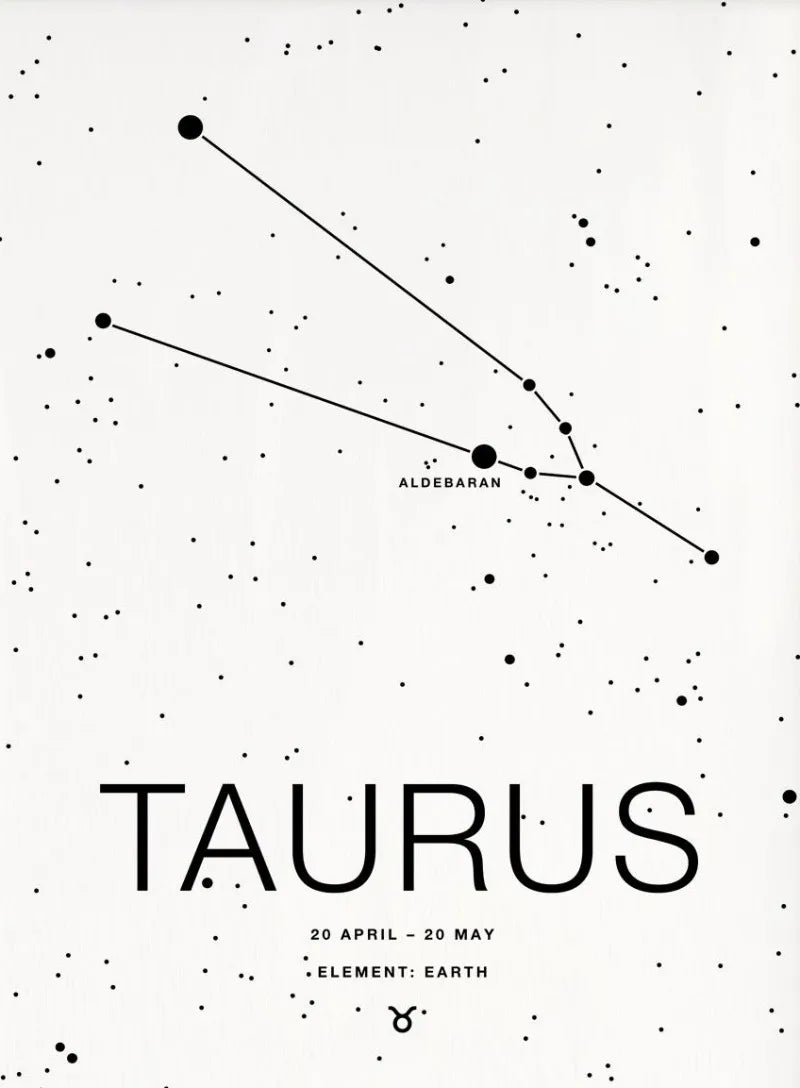 Zodiac Minimalist Aries Cancer Libra Aquarius Sign Black White Poster Print Wall Art Pictures Canvas Painting Room Home Decor