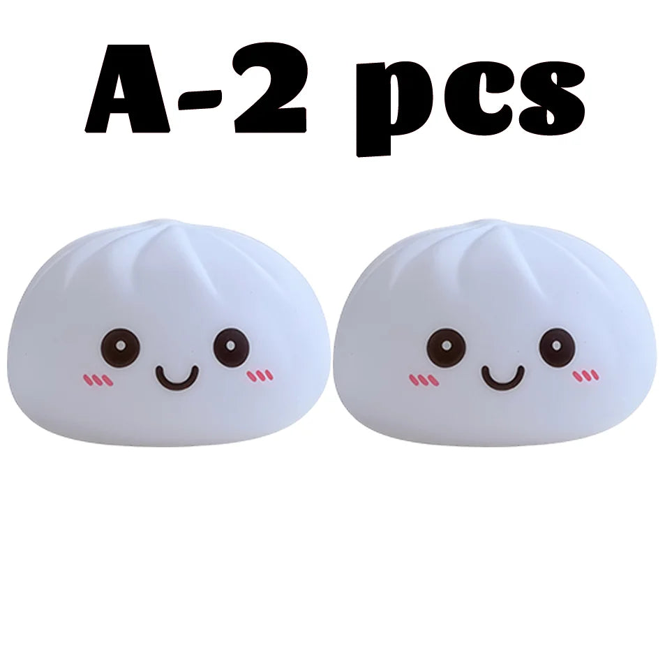 Nuevas luces nocturnas de dumplings 2027, adorno de escritorio de dumplings luminosos, linda caja de vaporera de dumplings luminosa, luces de dumplings kawaii, regalos