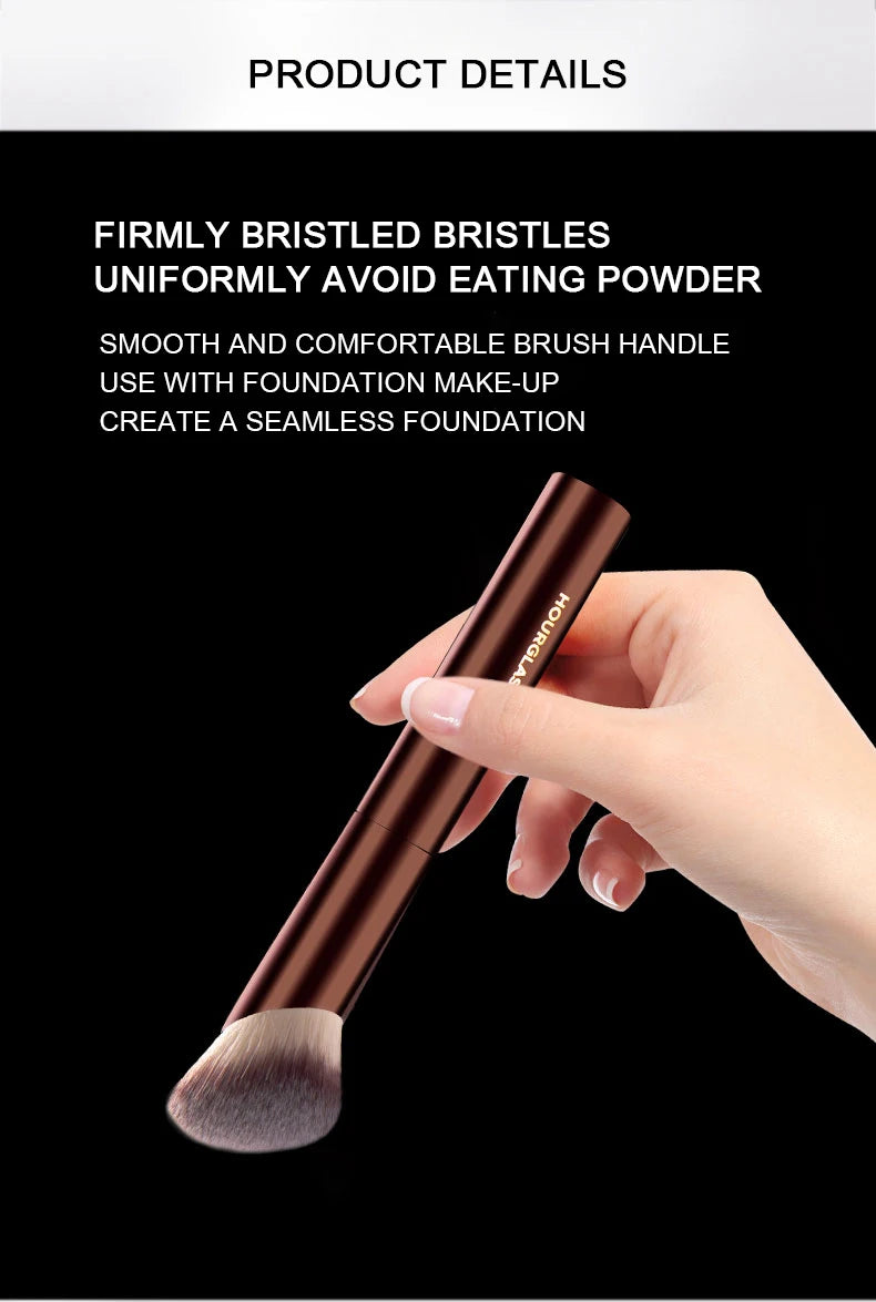 Hourglass-brocha de maquillaje de fibra suave, cepillo de base de brillo ambiental, diseño de moda de cabello, un solo rostro, n. ° 21