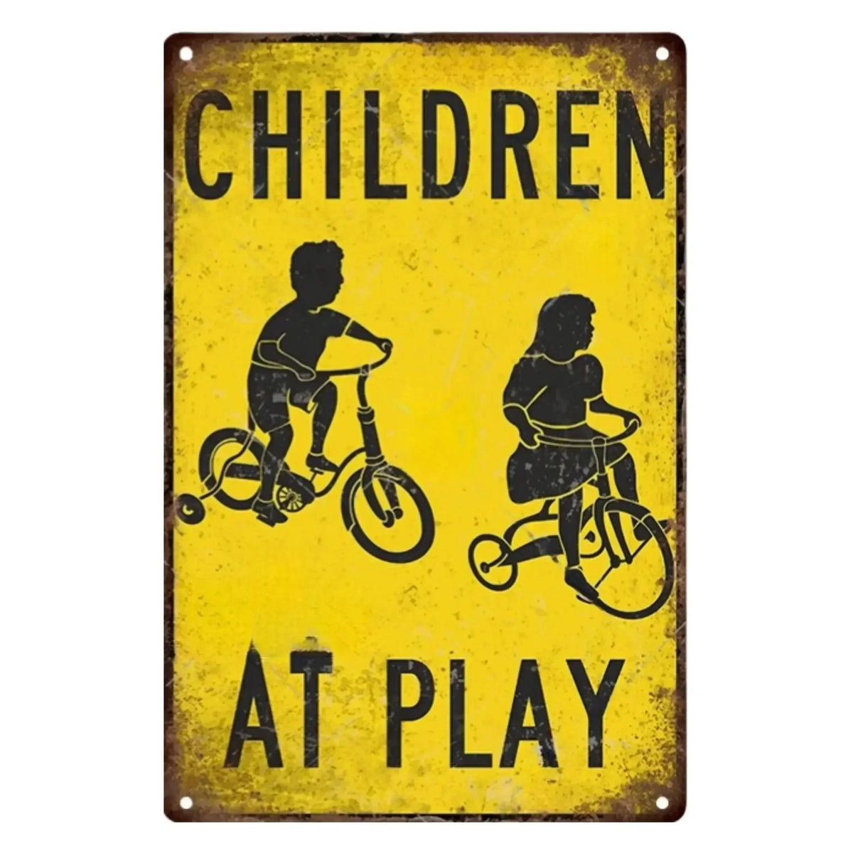 Letrero de metal con aviso de precaución retro inspirado en Tiki vintage, "Vídeo de advertencia para niños", para hombre, cueva, garaje y puerta, arte de pared