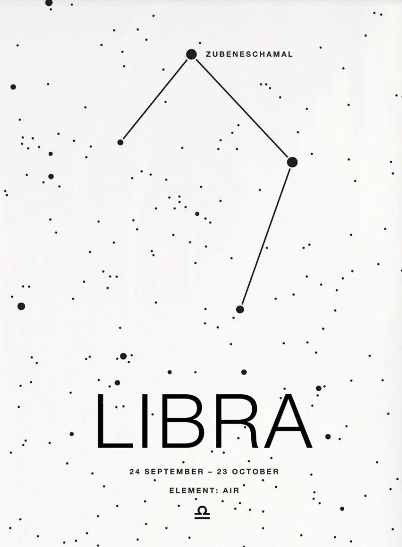 Zodiac Minimalist Aries Cancer Libra Aquarius Sign Black White Poster Print Wall Art Pictures Canvas Painting Room Home Decor