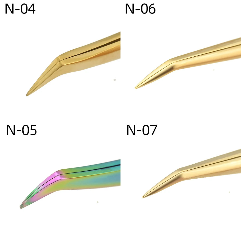 Pinzas para extensión de pestañas NAGARAKU, maquillaje de pestañas de acero inoxidable, Clip preciso 3D