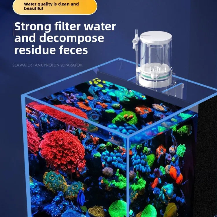 Mini separador de proteínas para acuario, filtro de Coral de agua de mar, minifiltro incorporado para acuario, 110V-240V
