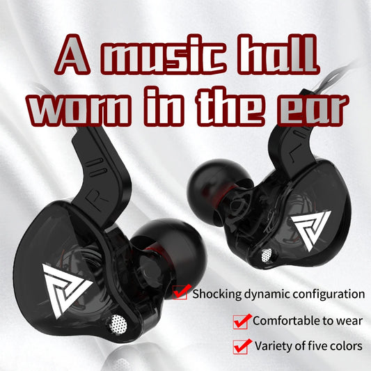 Original QKZ AK6 auriculares internos 6 unidad de controlador dinámico auriculares con micrófono estéreo deportes HIFI Subwoofer auriculares Monitor auriculares
