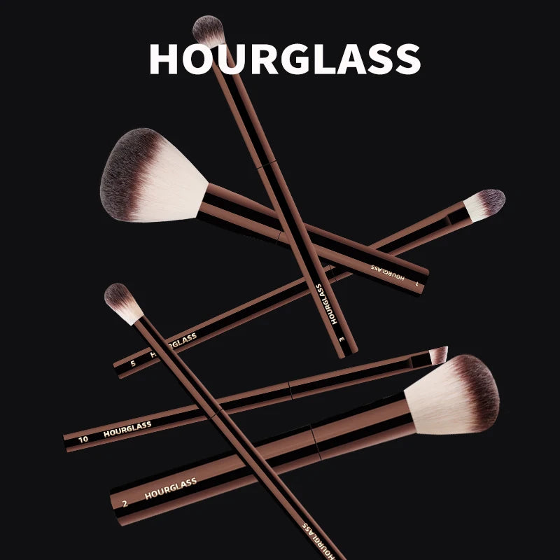 Hourglass-brocha de maquillaje de fibra suave, cepillo de base de brillo ambiental, diseño de moda de cabello, un solo rostro, n. ° 21