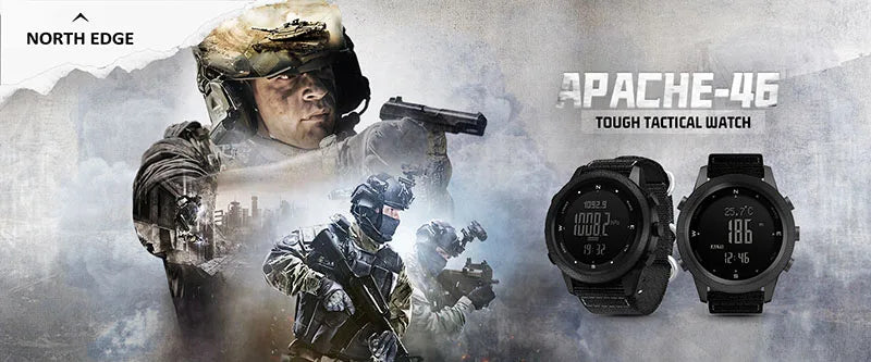 Reloj Deportivo Digital para Hombre NORTH EDGE, Relojes Militares para Correr y Nadar, Altímetro, Barómetro, Brújula, Resistente al Agua 50 m