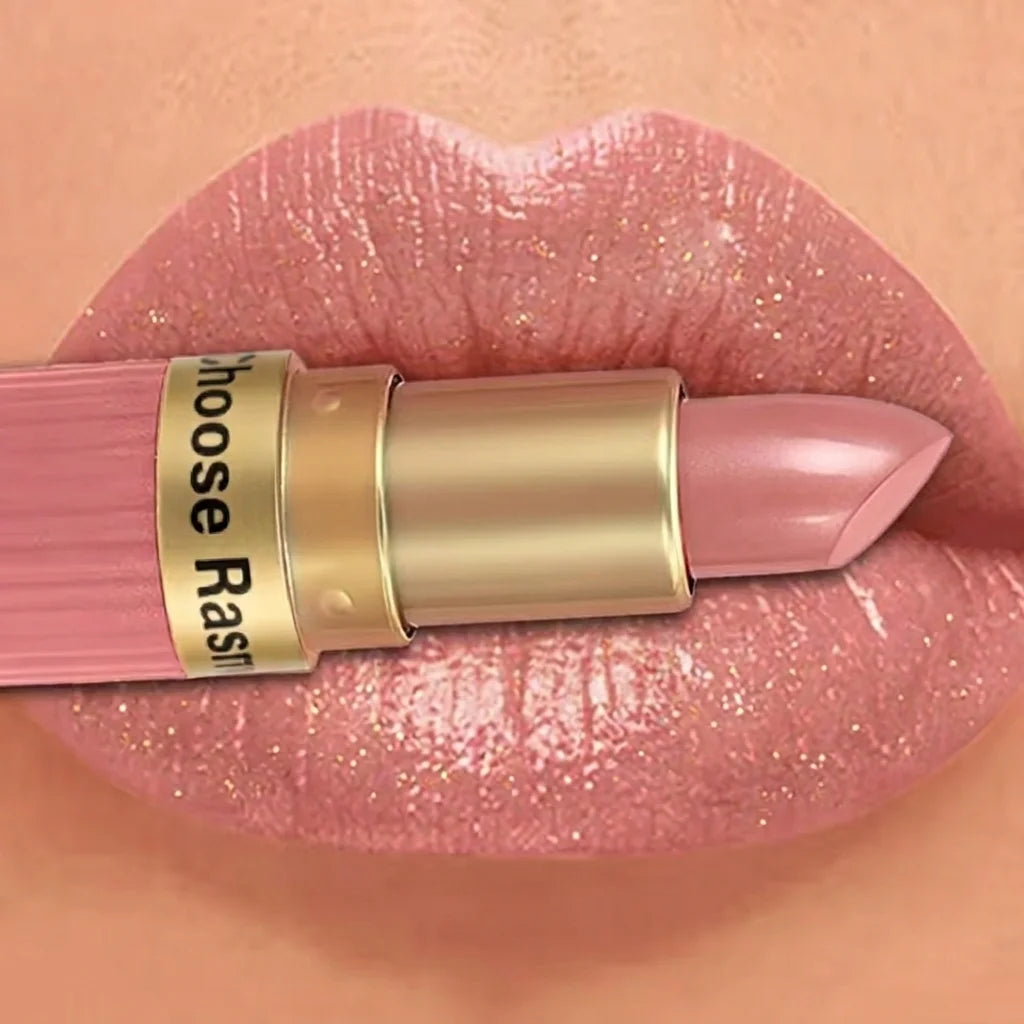 Lápiz labial de terciopelo con purpurina rosa nacarado, metálico, resistente al agua, de larga duración, mate, brillo, diamante, maquillaje cosmético para mujer