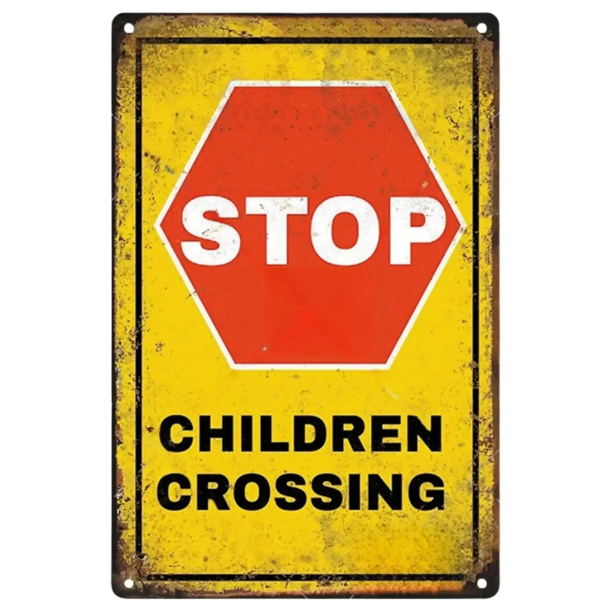Letrero de metal con aviso de precaución retro inspirado en Tiki vintage, "Vídeo de advertencia para niños", para hombre, cueva, garaje y puerta, arte de pared