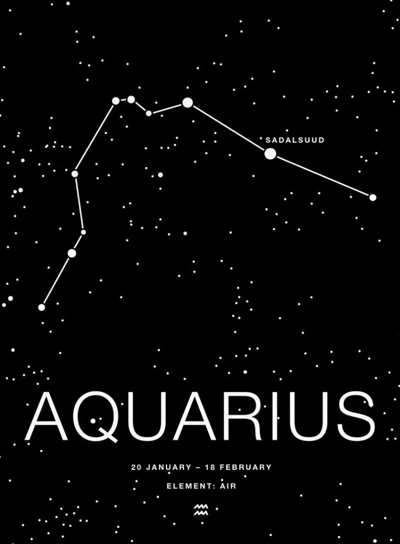Zodiac Minimalist Aries Cancer Libra Aquarius Sign Black White Poster Print Wall Art Pictures Canvas Painting Room Home Decor