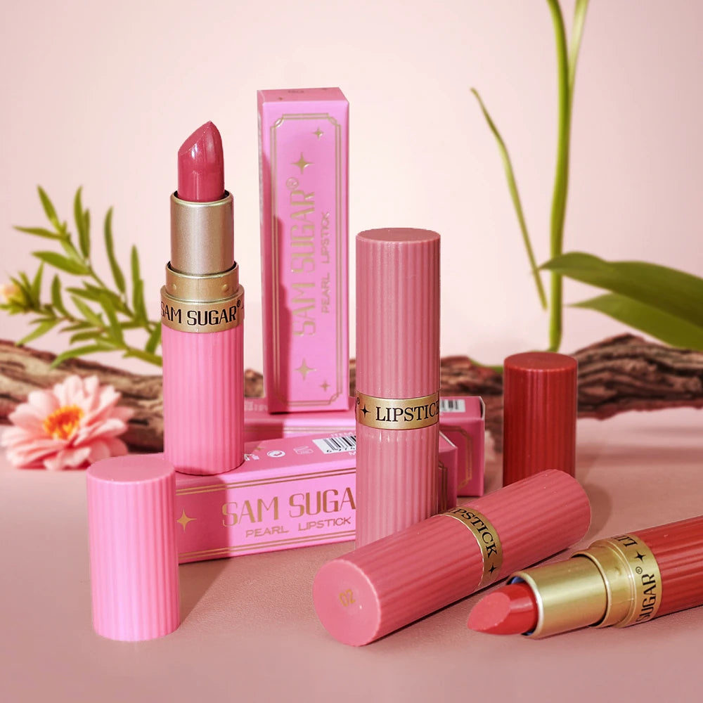 Lápiz labial de terciopelo con purpurina rosa nacarado, metálico, resistente al agua, de larga duración, mate, brillo, diamante, maquillaje cosmético para mujer