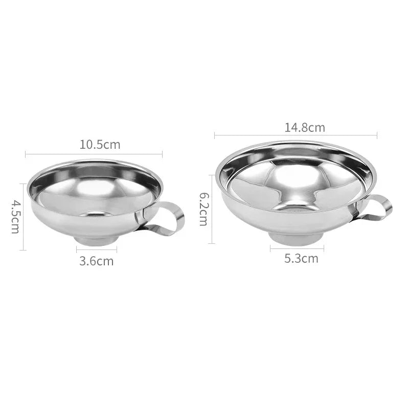 Embudo de boca ancha de acero inoxidable para enlatar, tolva gruesa para aderezo de ensaladas, lata de boca ancha para aceite, vino, herramienta de cocina