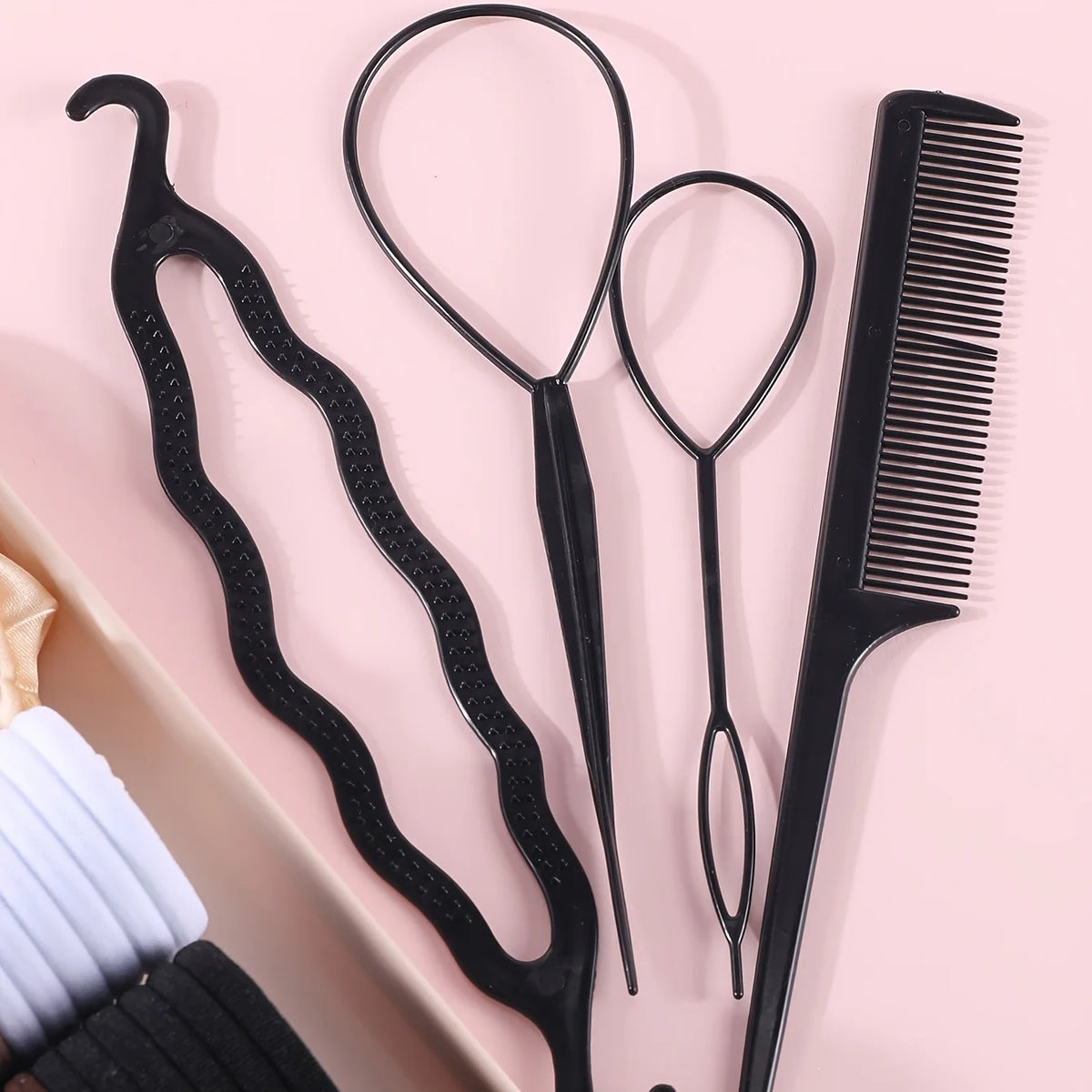 1109 Uds. Conjunto de accesorios para el cabello oscuro para mujer, coleteros elásticos sin costuras, bandas de goma pequeñas, lazos para el cabello a la moda, diademas