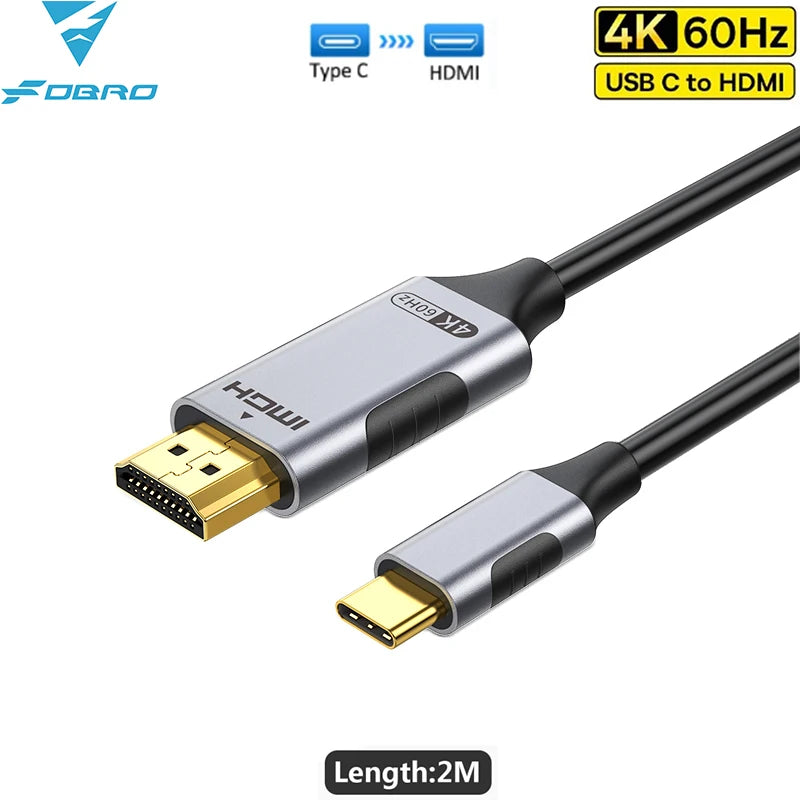 Cable USB C a HDMI 8K @ 60Hz 4K @ 120Hz Cable HDTV Compatible tipo C a HDMI para convertidor de TV MacBook Air iPad USB-C adaptador HDMI