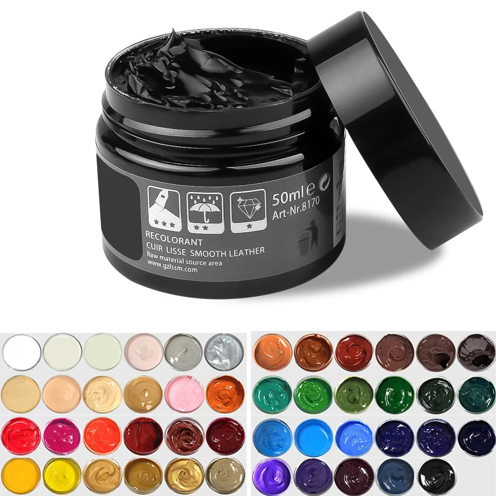 Kit de Reparación de Cuero para Automóviles, Bálsamo Líquido para Recolorar, Herramienta de Reparación sin Calor, Set de Restauración para Agujeros, Rasguños, Grietas y Desgarros en Asientos de Automóviles y Zapatos