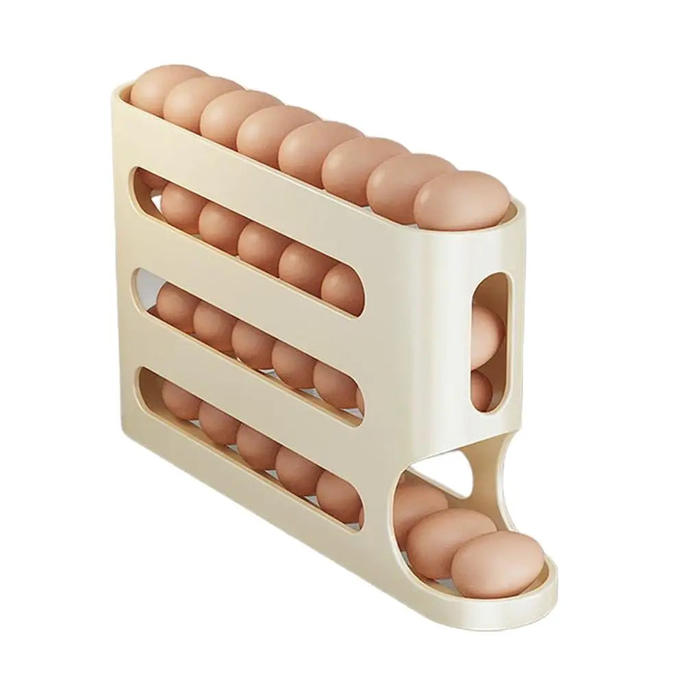 Organizador de Huevos Automático de 4 Niveles, Contenedor para Guardar Huevos en el Refrigerador, Dispensador de Huevos para Cocina