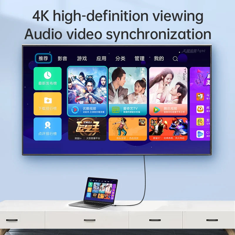 Cable USB C a HDMI 8K @ 60Hz 4K @ 120Hz Cable HDTV Compatible tipo C a HDMI para convertidor de TV MacBook Air iPad USB-C adaptador HDMI