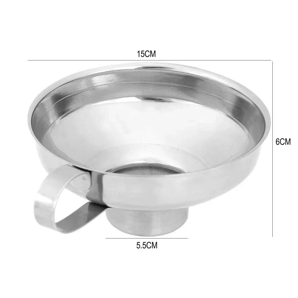 Embudo de boca ancha de acero inoxidable para enlatar, tolva gruesa para aderezo de ensaladas, lata de boca ancha para aceite, vino, herramienta de cocina